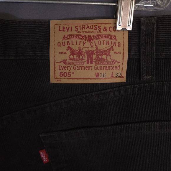 Levi's 505 Corduroy Pants Regular Fit Straight Leg Brown Mens Size 36x32 90s Y2K - Picture 6 of 8